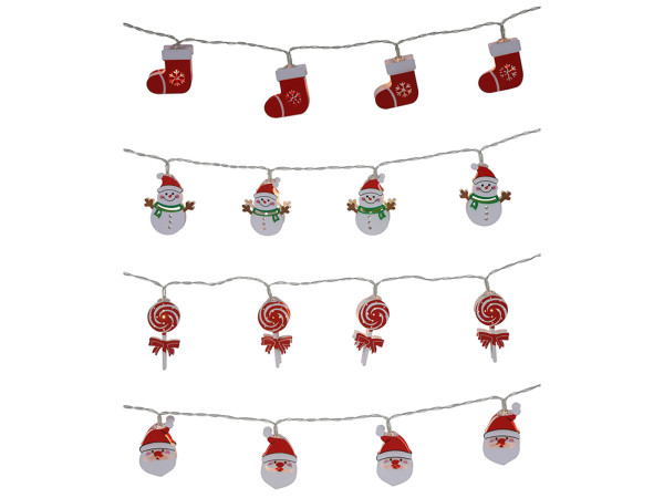 Lichterkette LED X-MAS in blau aus Edelstahl