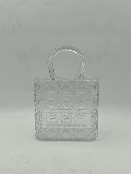 Vase Tasche X-CROSS in klar aus Glas