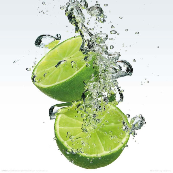 Glasbild LIME SPLASH in mehrfarbig aus Glas