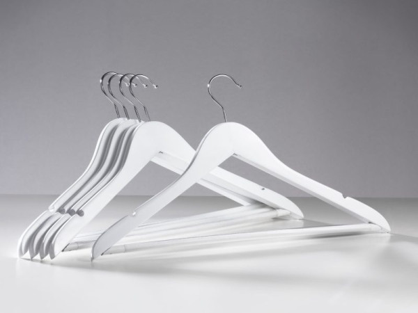 Kleiderbügel-Set BASIC weiß in weiß aus Holz