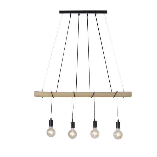 Pendelleuchte LED TERO in schwarz aus Materialmix