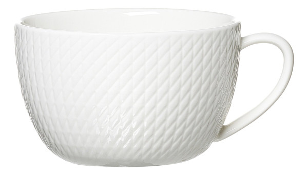 Cappuccinoobertasse SAPHIR in weiß aus Porzellan