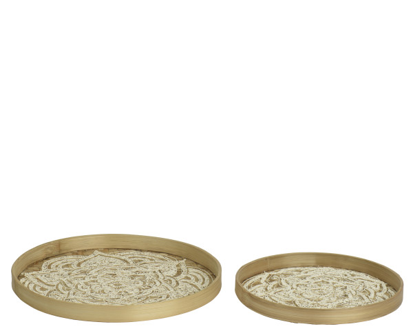 Tablett in weiß aus Bambus