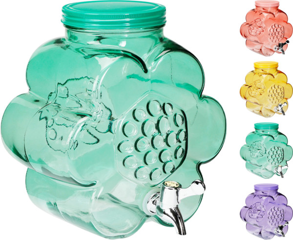 Getränkespender FIORE in mehrfarbig aus Glas