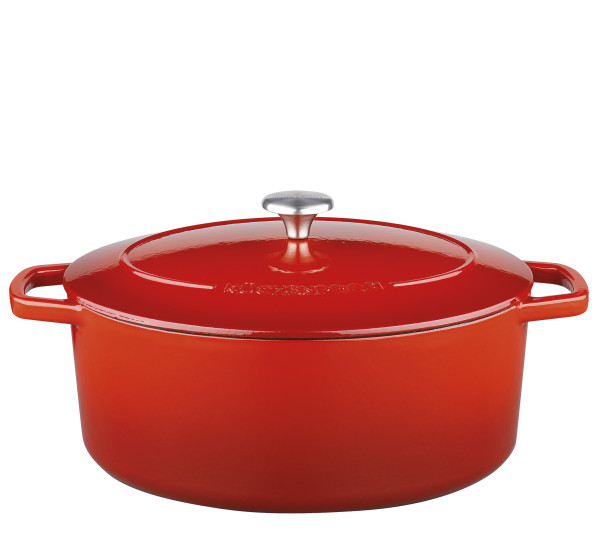 Bratentopf KÜCHENPROFI PROVENCE in rot aus Gußeisen