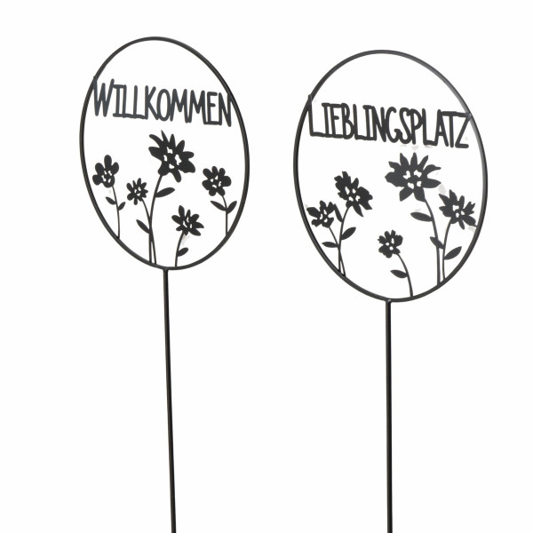 Gartenstecker ESRA in schwarz aus Eisen