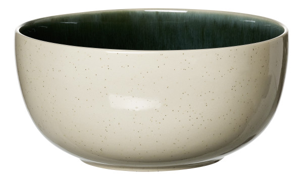 Servierschale SKOG in beige/grün aus Steingut