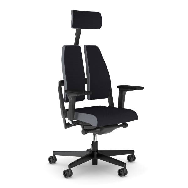 Drehstuhl Xilium in schwarz aus Stoff