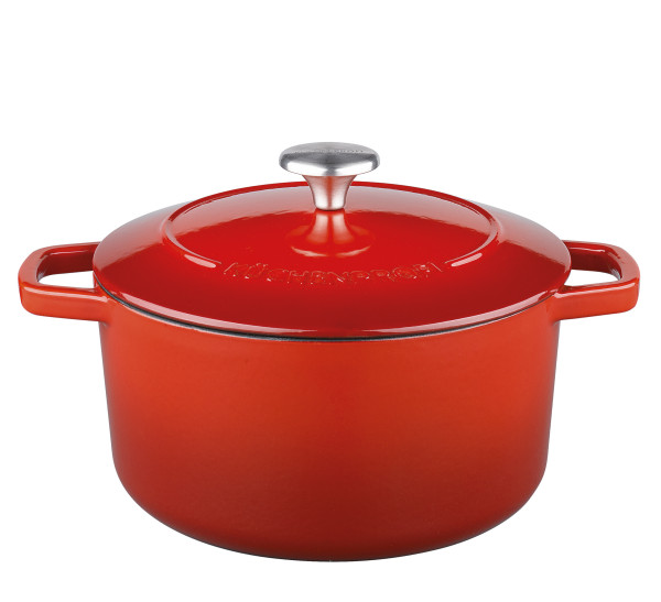 Bratentopf KÜCHENPROFI PROVENCE in rot aus Gußeisen