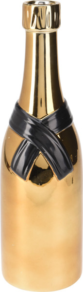 Vase CHAMPAGNERFLASCHE in goldfarben aus Dolomit