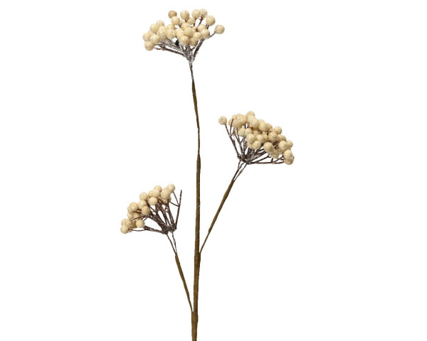 Kunstpflanze BEERENZWEIG in weiß aus Kunststoff