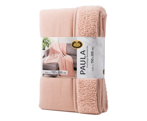 Decke PAULA altrosa in Altrosa aus Polyester
