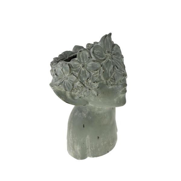 Übertopf BLUMENKOPF in grau aus Kunststoff