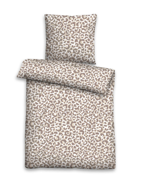 Bettwäsche SEERSUCKER taupe in taupe aus Baumwolle