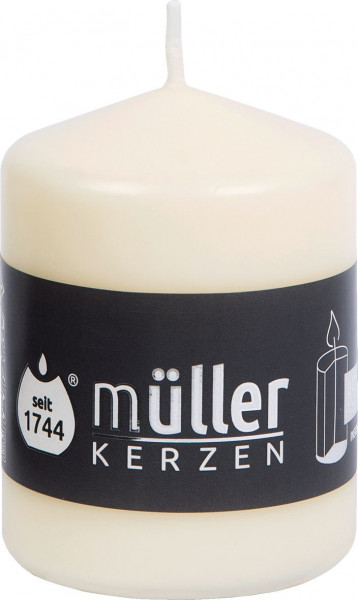 Stumpenkerze VANILLA in beige aus Wachs
