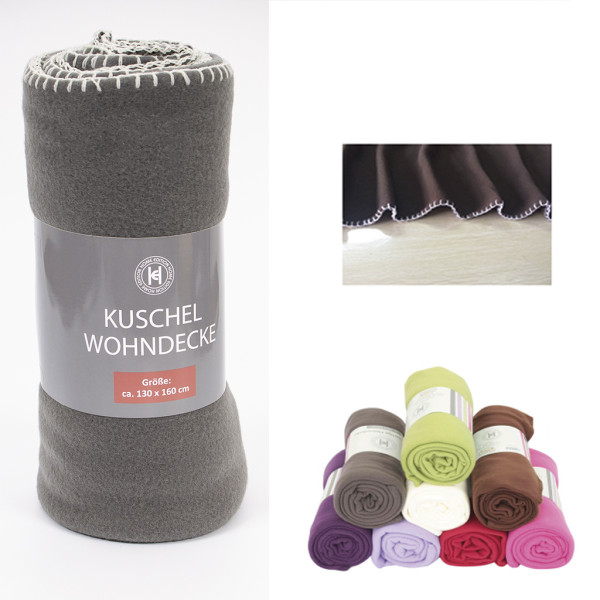 Decke FLEECE KREUZSTICH in mehrfarbig aus Polyester
