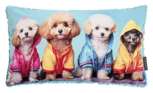 Kissen PUDEL in mehrfarbig aus Polyester