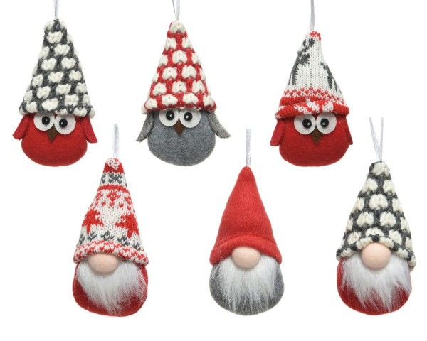 Christbaumschmuck Hänger GNOME in mehrfarbig aus Polyester