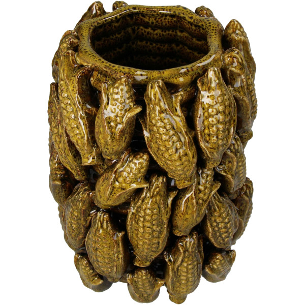 Übertopf CORN in braun aus Keramik