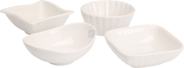 Snackschale in weiß aus Porzellan