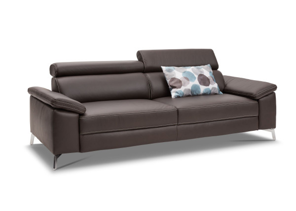 Sofa 3 Sitzer MONDO MAJOLA in braun aus Leder