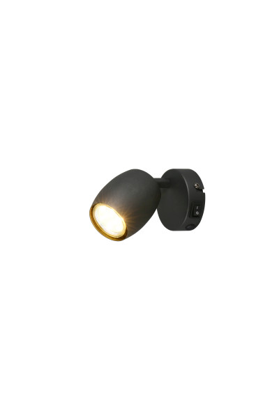 Wandspot NANCY 1-flammig in schwarz aus Metall