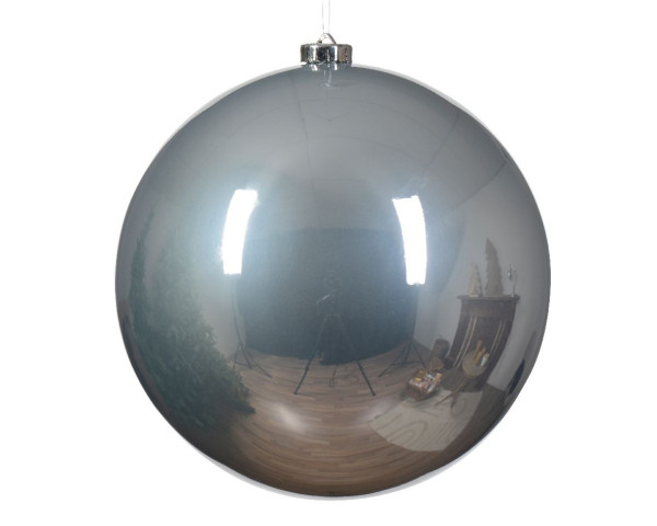 Weihnachtskugel MR. BIG grau in grau aus Kunststoff