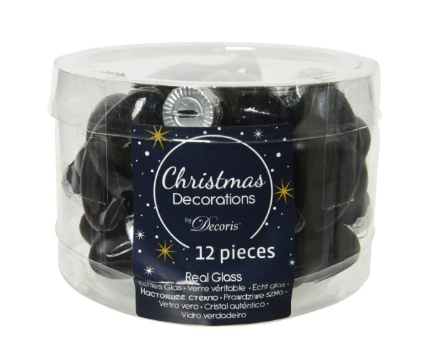 Weihnachtskugel-Box Sterne SCHWARZ in schwarz aus Glas