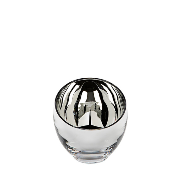 Teelichthalter CANDY in silberfarben aus Glas