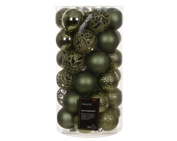 Weihnachtskugel-Set PLEX in grün aus Kunststoff