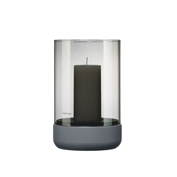 Windlicht CALMA in grau aus Glas