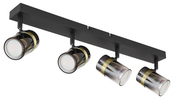 Wand-/Deckenspot TRABBY in schwarz aus Metall