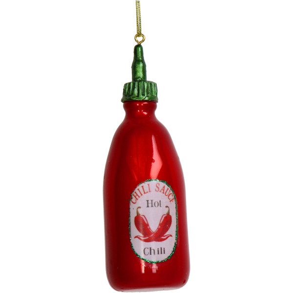 Weihnachtskugel CHILI SAUCE in rot aus Glas