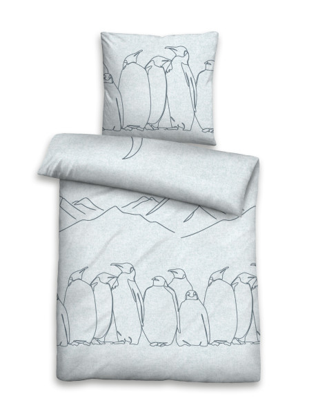 Bettwäsche MELANGE hellblau in hellblau aus Baumwolle