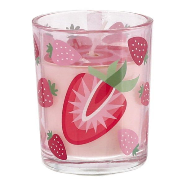 Duftkerze STRAWBERRY in mehrfarbig aus Materialmix