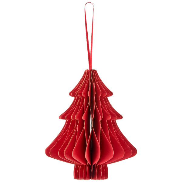 Christbaumschmuck Hänger BAUM in rot aus Papier