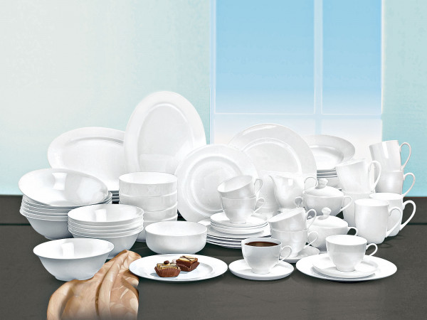 Henkelbecher Bone China in weiß aus Bone China