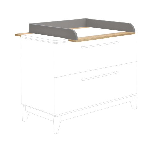 Wickelaufsatz PAIDI STEN in grau aus Dekor