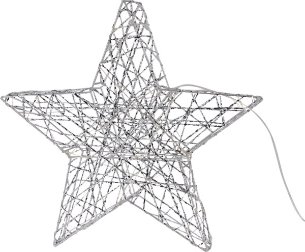 Weihnachtsstern LED in silberfarben aus Eisen