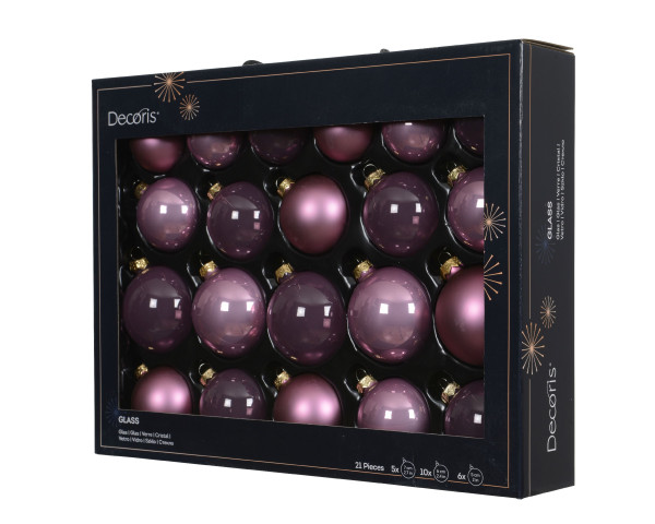 Weihnachtskugel-Box MIDI VINTAGEROSA in rose aus Glas