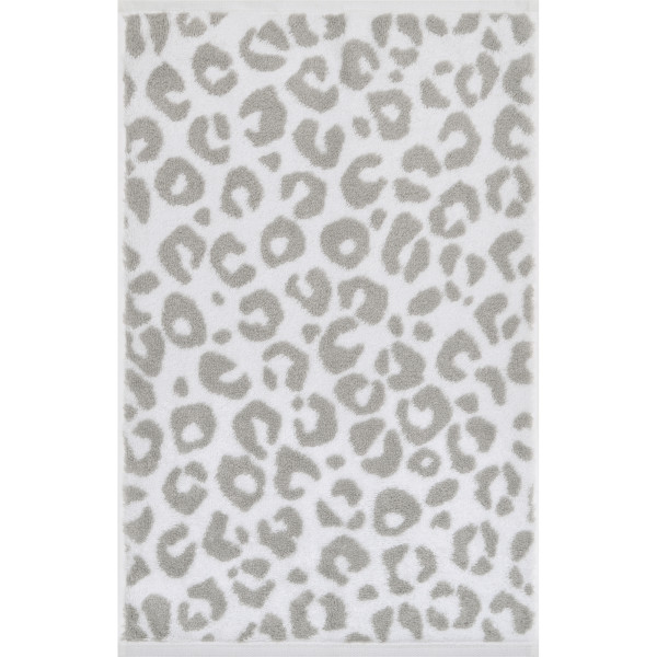 Gästetuch TWO-TONE LEO in platinfarben aus Baumwolle