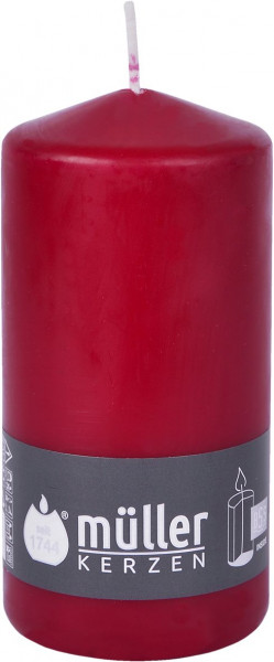 Stumpenkerze DARK RED in bordeaux aus Wachs
