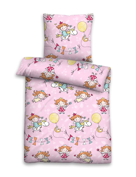 Bettwäsche BIBER rosenblau in rose aus Baumwolle