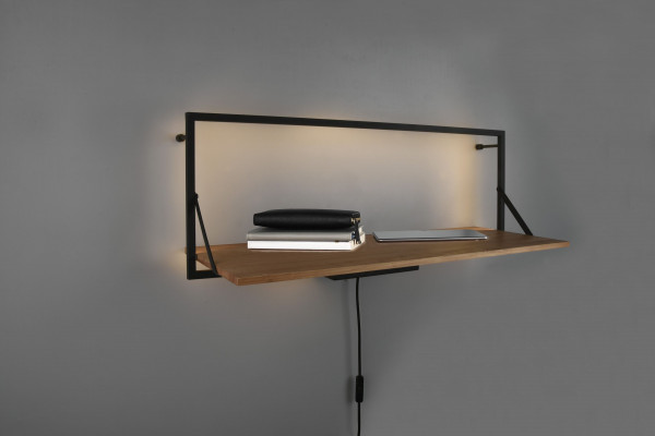 Wandregal LED LEONIE in braun aus Metall