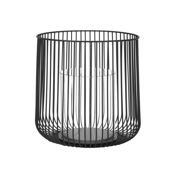 Laterne EKOLY in schwarz aus Metall