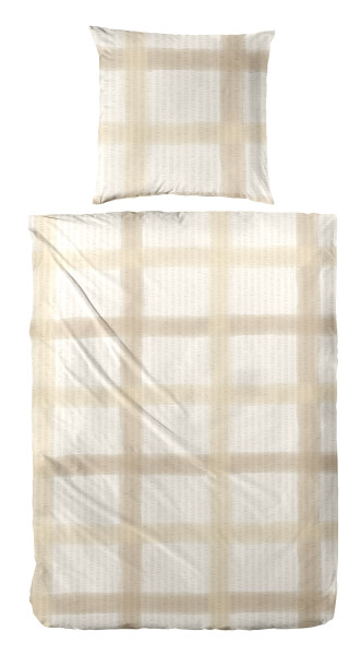 Bettwäsche SVEA beige in beige aus Baumwolle