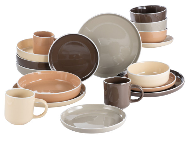 Kombiservice NORDIC MOCHA in braun aus Steinzeug