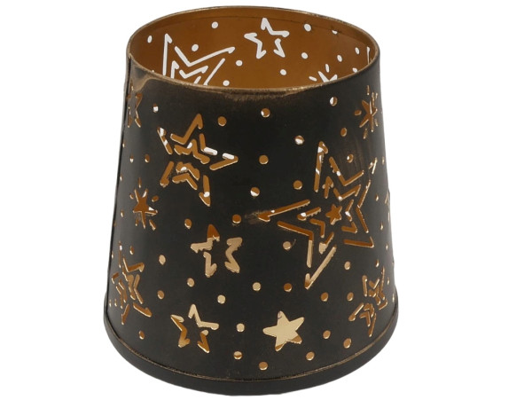 Windlicht STARS in schwarz aus Eisen