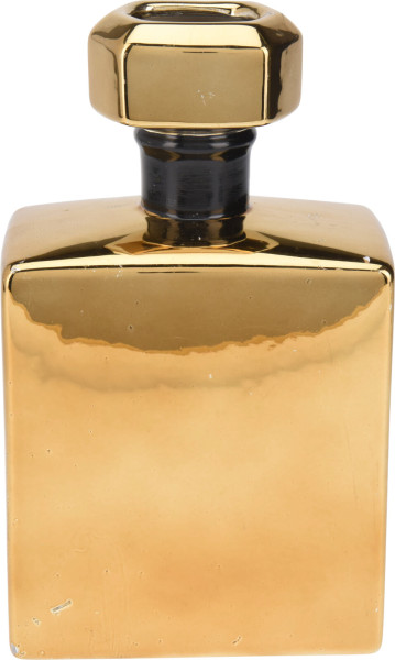 Vase PARFÜMFLASCHE in goldfarben aus Dolomit