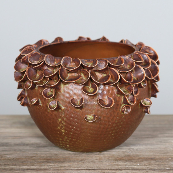 Vase in braun aus Steinzeug